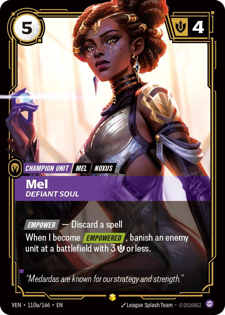 Image for Mel - Defiant Soul (Alternate Art) (110a/166) [Vendetta] - Riftbound: League of Legends Trading Card Game