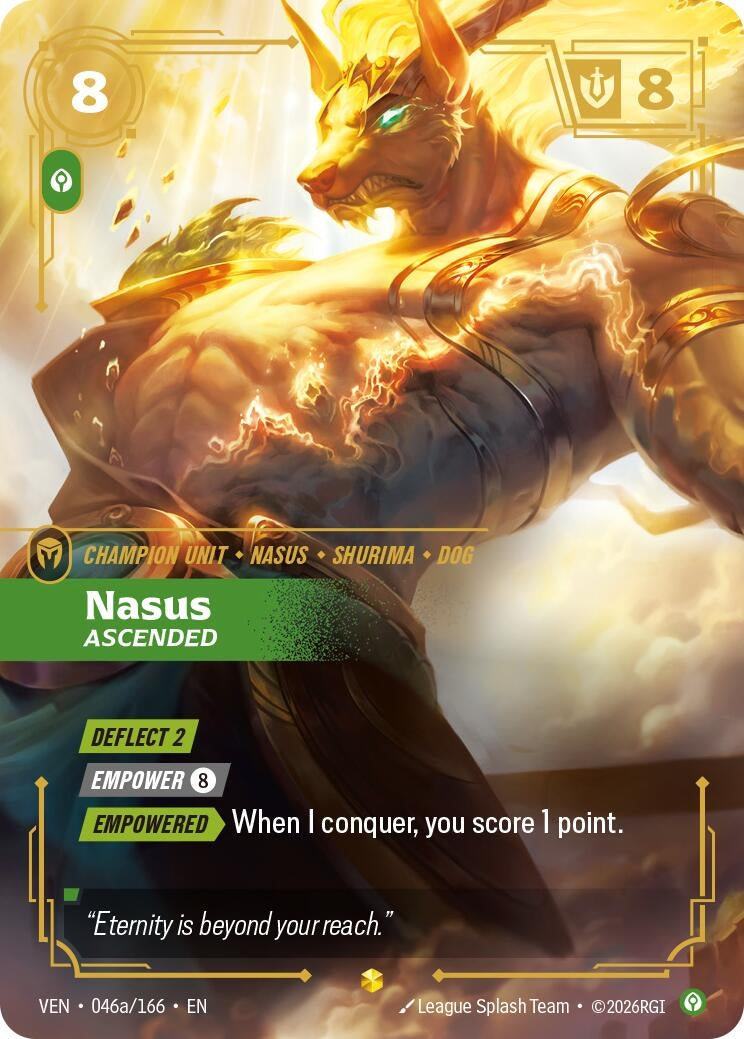 Image for Nasus - Ascended (Alternate Art) (046a/166) [Vendetta] - Riftbound: League of Legends Trading Card Game