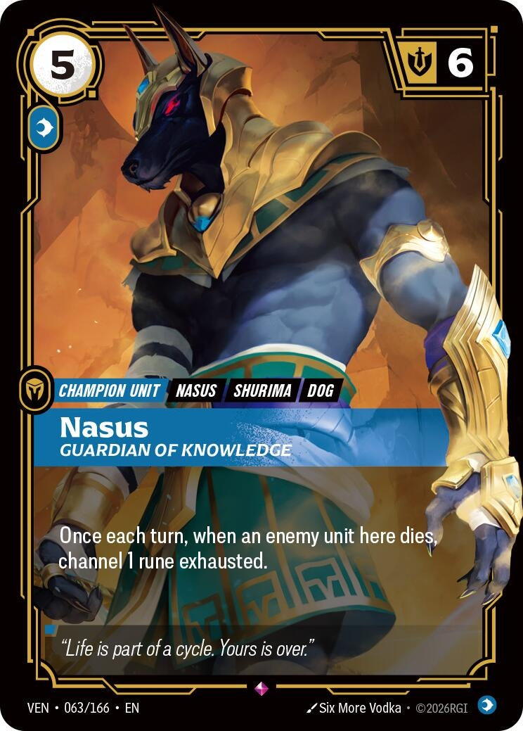 Image for Nasus - Guardian of Knowledge (063/166) [Vendetta] - Riftbound: League of Legends Trading Card Game