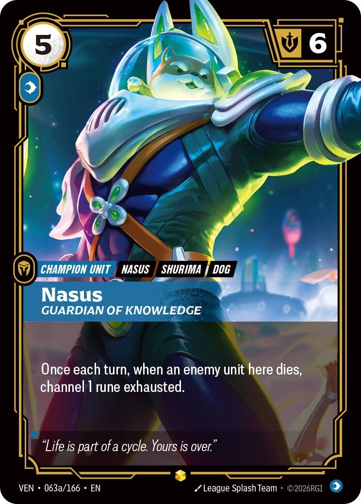 Image for Nasus - Guardian of Knowledge (Alternate Art) (063a/166) [Vendetta] - Riftbound: League of Legends Trading Card Game