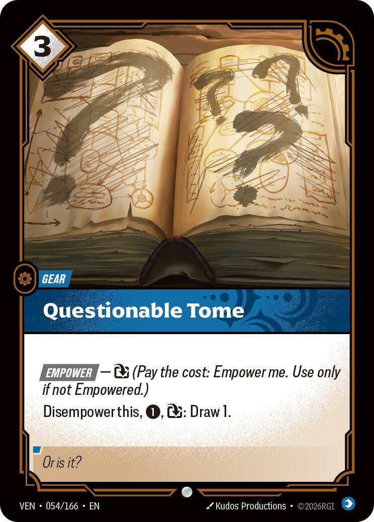 Image for Questionable Tome (054/166) [Vendetta] - Riftbound: League of Legends Trading Card Game