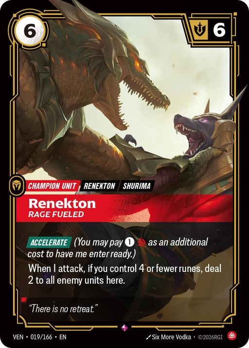 Image for Renekton - Rage Fueled (019/166) [Vendetta] - Riftbound: League of Legends Trading Card Game