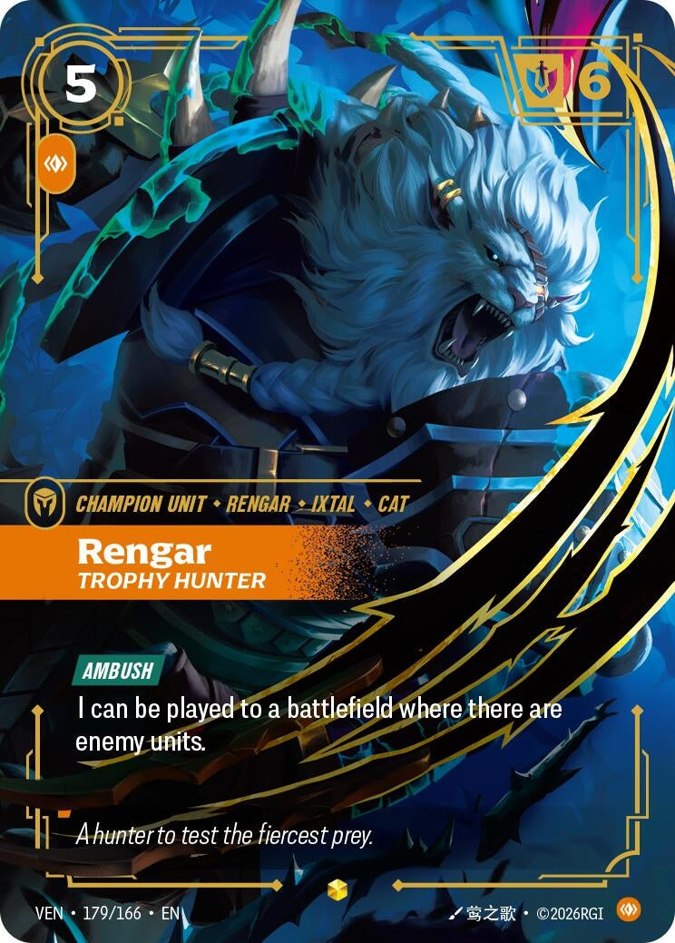 Image for Rengar - Trophy Hunter (Overnumbered) (179/166) [Vendetta] - Riftbound: League of Legends Trading Card Game