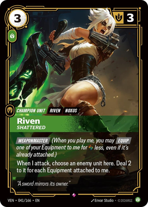 Image for Riven - Shattered (041/166) [Vendetta] - Riftbound: League of Legends Trading Card Game