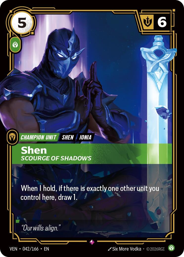 Image for Shen - Scourge of Shadows (042/166) [Vendetta] - Riftbound: League of Legends Trading Card Game