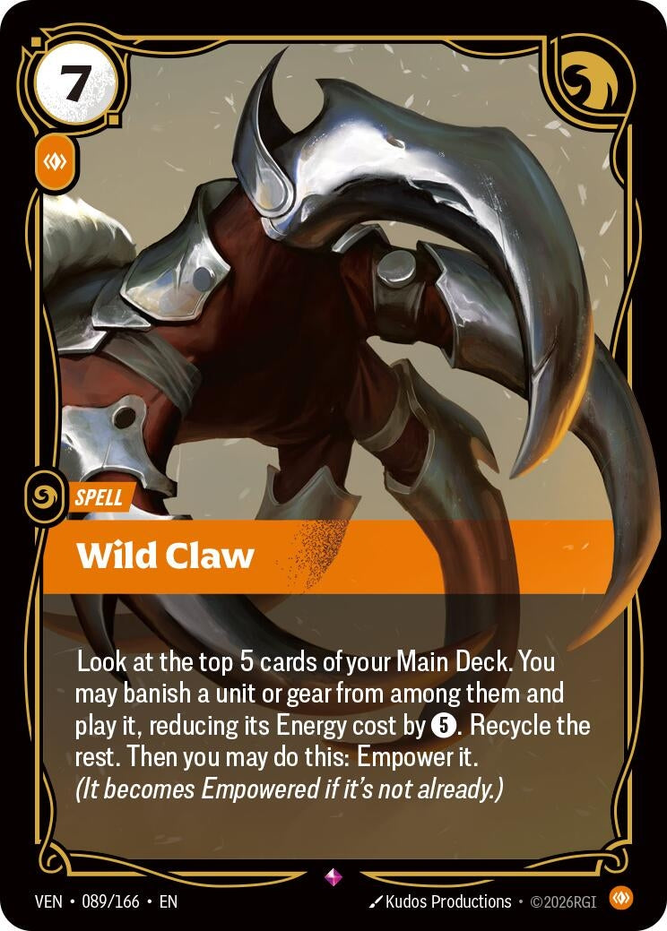 Image for Wild Claw (089/166) [Vendetta] - Riftbound: League of Legends Trading Card Game