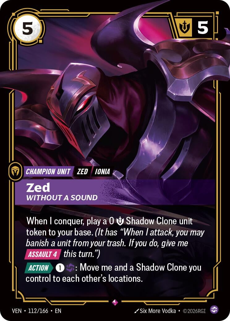 Image for Zed - Without a Sound (112/166) [Vendetta] - Riftbound: League of Legends Trading Card Game