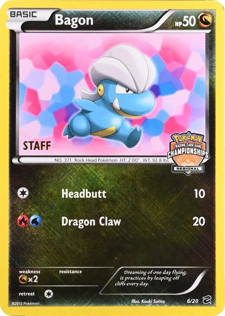 Image for Bagon - 6/20 (Regional Championships) [Staff] (006/020) [League & Championship Cards] - Pokemon
