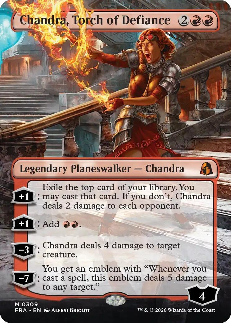 Image for Chandra, Torch of Defiance (Borderless) (309) [Reality Fracture] - Magic: The Gathering