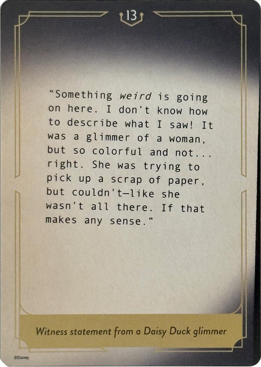 Image for Whispers in the Well Case File Cards (13 of 18) [Whispers in the Well] - Disney Lorcana