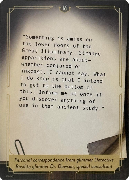Image for Whispers in the Well Case File Cards (16 of 18) [Whispers in the Well] - Disney Lorcana
