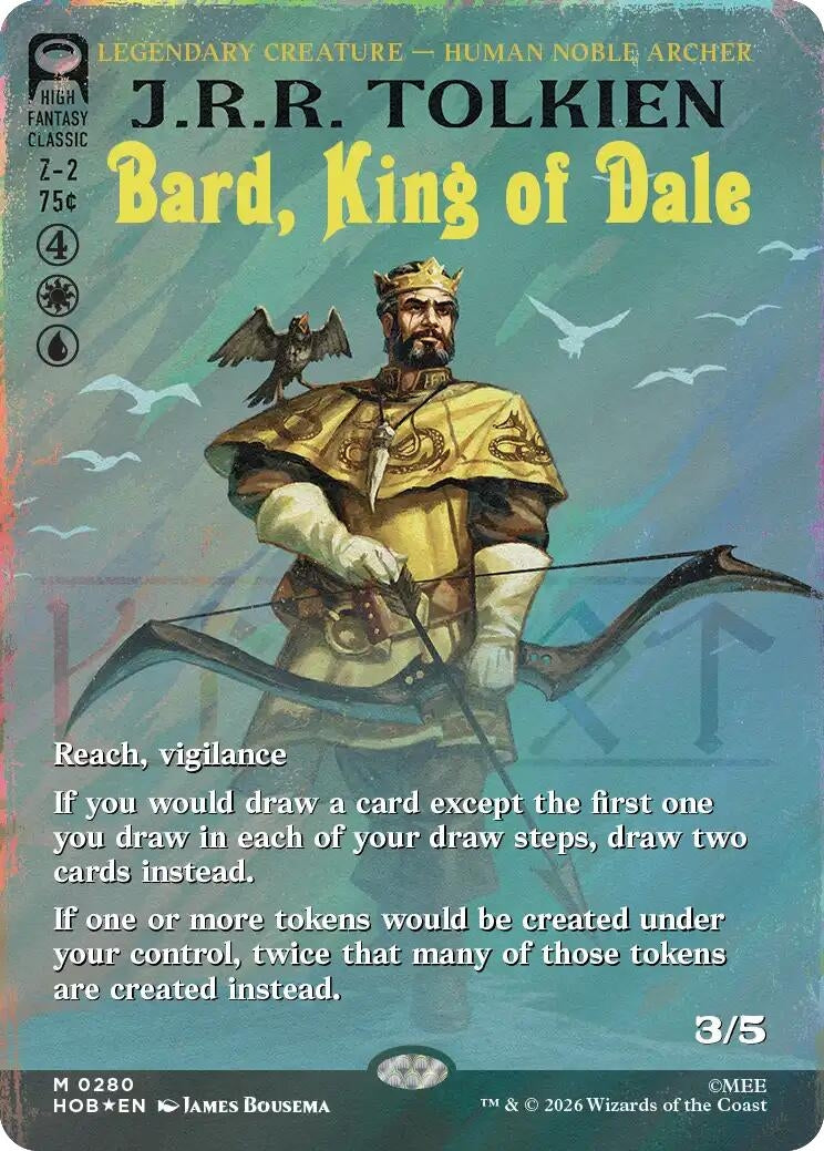 Image for Bard, King of Dale (Borderless) (Surge Foil) (280) [The Hobbit] - Magic: The Gathering