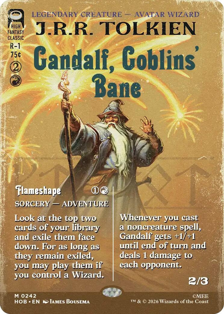 Image for Gandalf, Goblins' Bane (Borderless) (242) [The Hobbit] - Magic: The Gathering