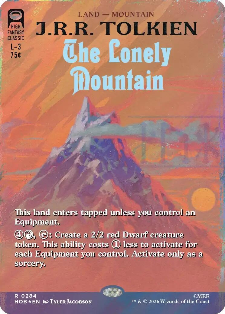 Image for The Lonely Mountain (Borderless) (Surge Foil) (284) [The Hobbit] - Magic: The Gathering