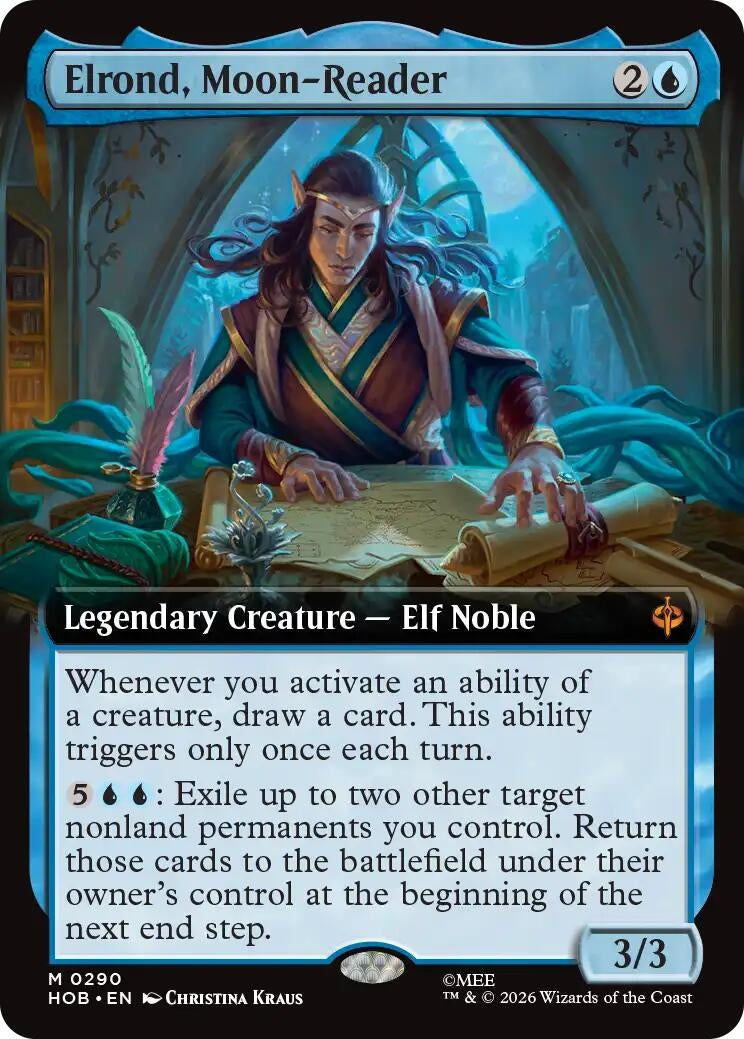 Image for Elrond, Moon-Reader (Extended Art) (290) [The Hobbit] - Magic: The Gathering