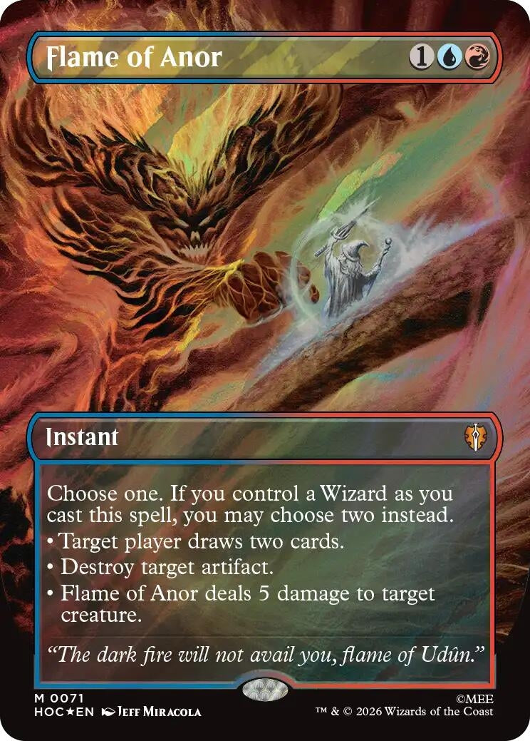 Image for Flame of Anor (Borderless) (Surge Foil) (71) [The Hobbit: Eternal-Legal] - Magic: The Gathering