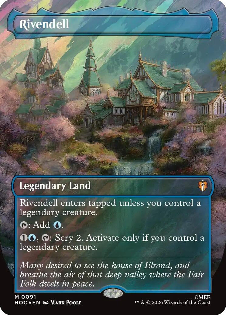 Image for Rivendell (Borderless) (Surge Foil) (91) [The Hobbit: Eternal-Legal] - Magic: The Gathering