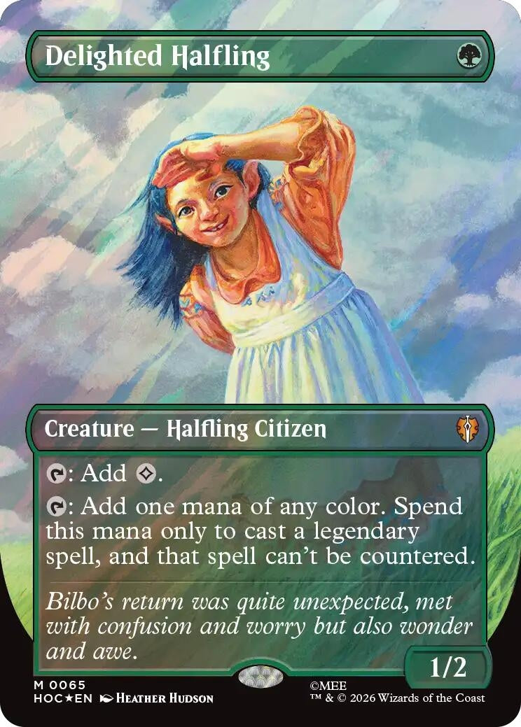 Image for Delighted Halfling (Borderless) (Surge Foil) (65) [The Hobbit: Eternal-Legal] - Magic: The Gathering