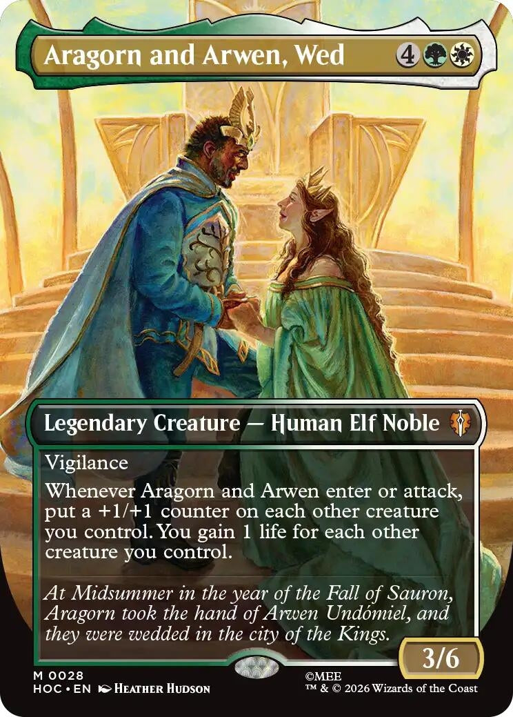 Image for Aragorn and Arwen, Wed (Borderless) (28) [The Hobbit: Eternal-Legal] - Magic: The Gathering
