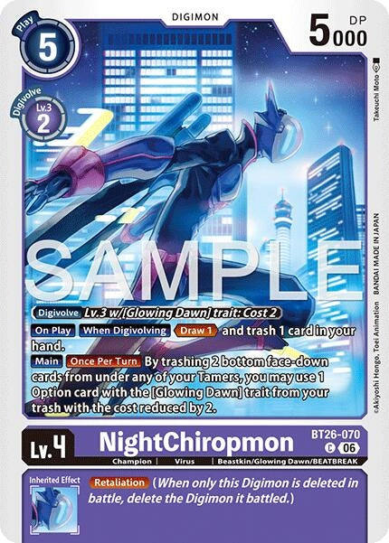 Image for NightChiropmon (BT26-070 C) [Timeless Bonds] - Digimon Card Game