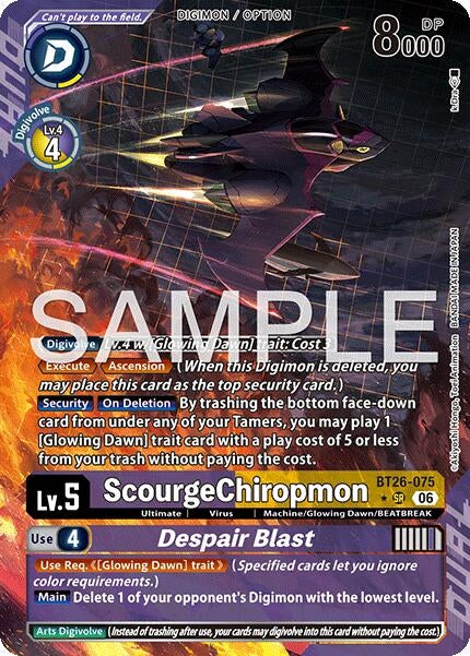 Image for ScourgeChiropmon // Despair Blast (Alternate Art) (BT26-075 R) [Timeless Bonds] - Digimon Card Game