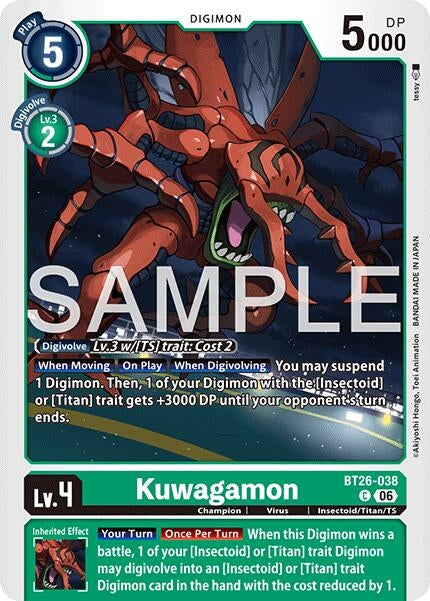 Image for Kuwagamon (BT26-038 C) [Timeless Bonds] - Digimon Card Game