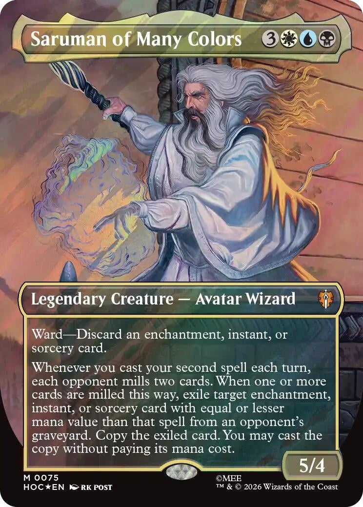 Image for Saruman of Many Colors (Borderless) (Surge Foil) (75) [The Hobbit: Eternal-Legal] - Magic: The Gathering