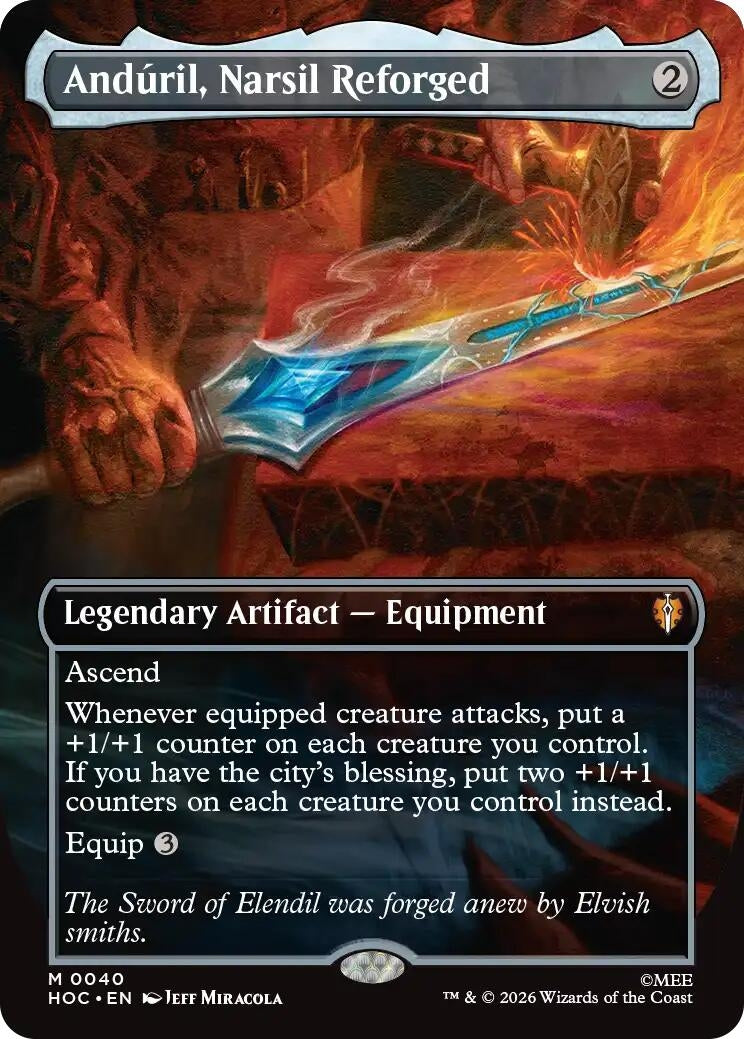 Image for Anduril, Narsil Reforged (Borderless) (40) [The Hobbit: Eternal-Legal] - Magic: The Gathering
