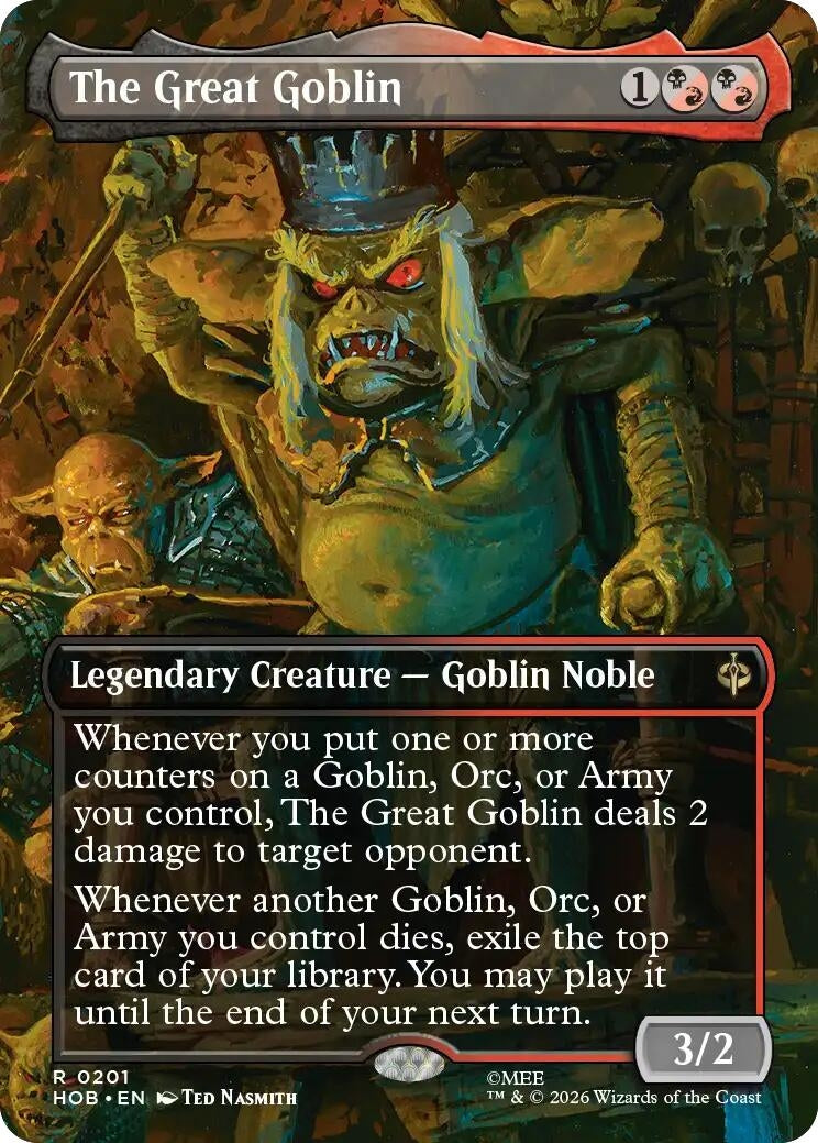Image for The Great Goblin (Borderless) (201) [The Hobbit] - Magic: The Gathering