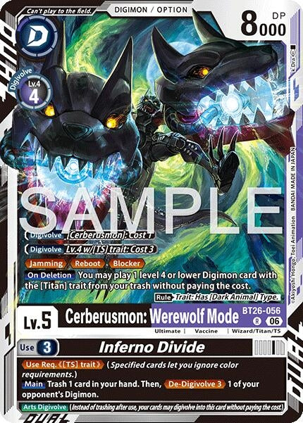 Cerberusmon: Werewolf Mode // Inferno Divide (BT26-056 R) [Timeless Bonds]