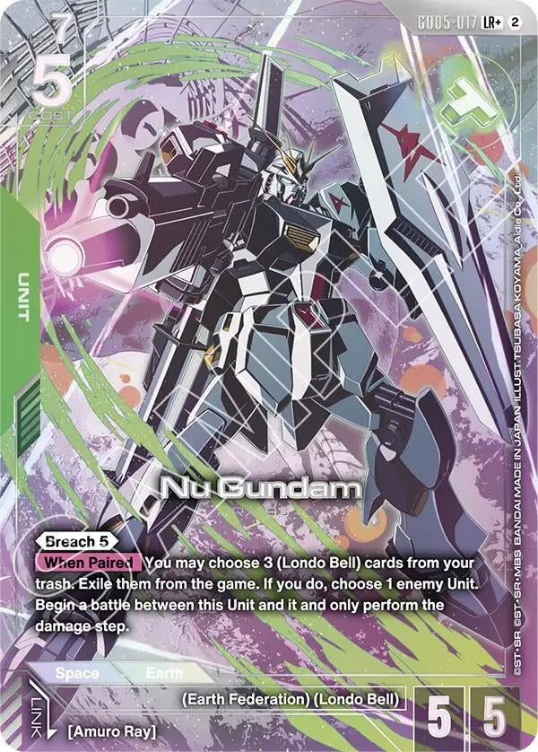 Image for Nu Gundam (LR+) (GD05-017) [Freedom Ascension] {GD05} - Gundam Card Game