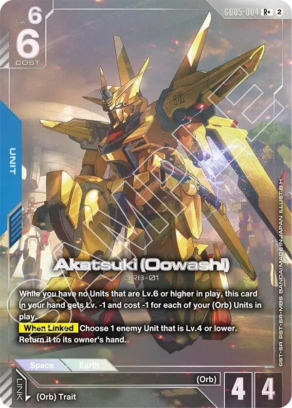 Image for Akatsuki (Oowashi) (R+) (GD05-004) [Freedom Ascension] {GD05} - Gundam Card Game