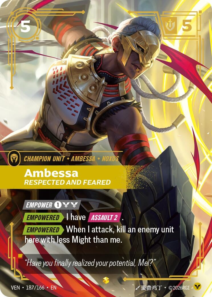 Image for Ambessa - Respected and Feared (Overnumbered) (187/166) [Vendetta] - Riftbound: League of Legends Trading Card Game
