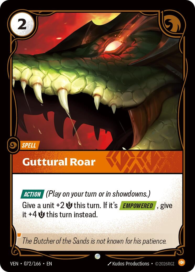 Image for Guttural Roar (072/166) [Vendetta] - Riftbound: League of Legends Trading Card Game