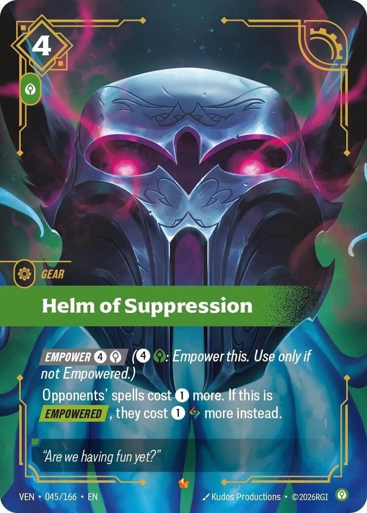 Image for Helm of Suppression (045/166) [Vendetta] - Riftbound: League of Legends Trading Card Game