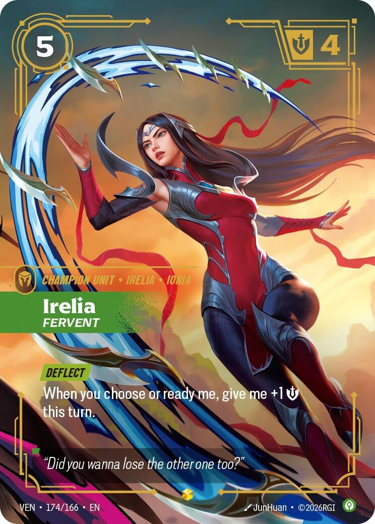 Image for Irelia - Fervent (Overnumbered) (174/166) [Vendetta] - Riftbound: League of Legends Trading Card Game