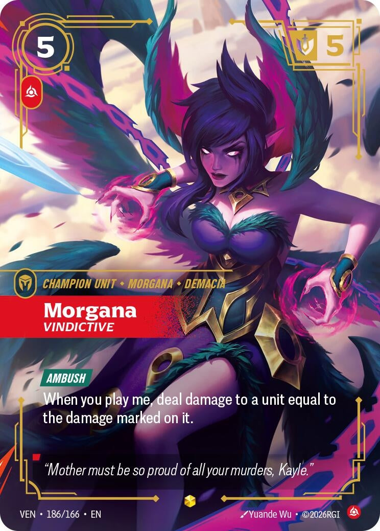 Image for Morgana - Vindictive (Overnumbered) (186/166) [Vendetta] - Riftbound: League of Legends Trading Card Game