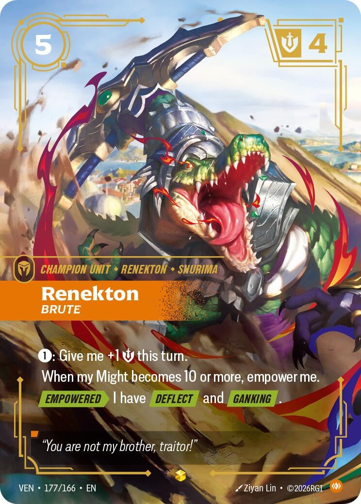Image for Renekton - Brute (Overnumbered) (177/166) [Vendetta] - Riftbound: League of Legends Trading Card Game