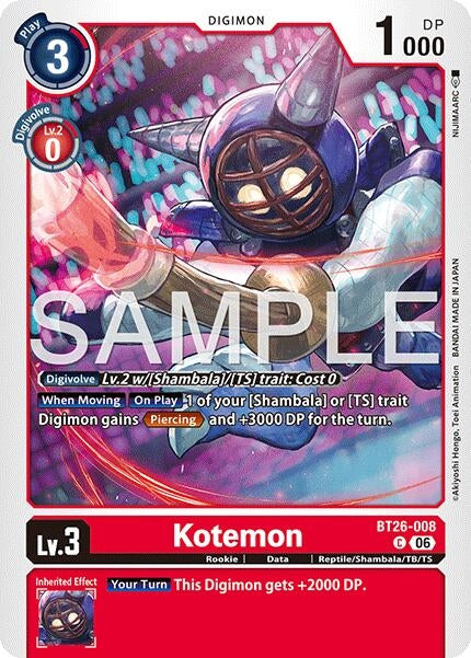 Image for Kotemon (BT26-008 C) [Timeless Bonds] - Digimon Card Game