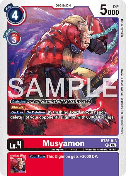 Image for Musyamon (BT26-013 C) [Timeless Bonds] - Digimon Card Game