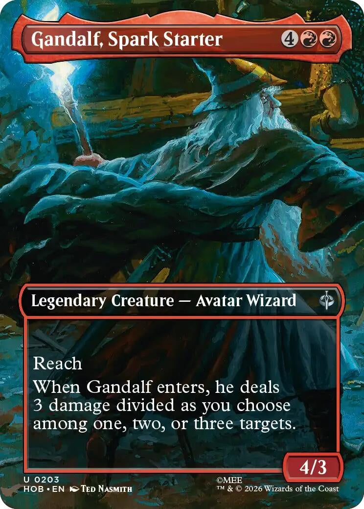 Image for Gandalf, Spark Starter (Borderless) (203) [The Hobbit] - Magic: The Gathering