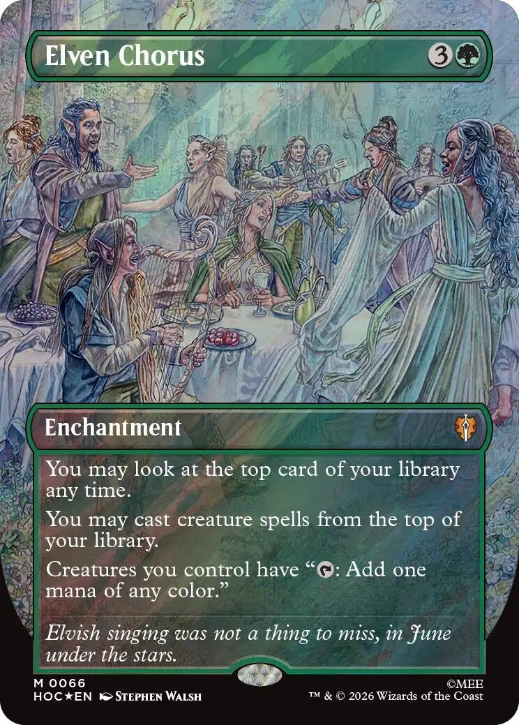 Image for Elven Chorus (Borderless) (Surge Foil) (66) [The Hobbit: Eternal-Legal] - Magic: The Gathering