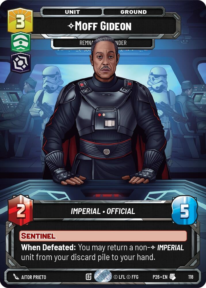 Image for Moff Gideon - Remnant Commander (Participation) (118) [Galactic Championship 2026] - Star Wars: Unlimited