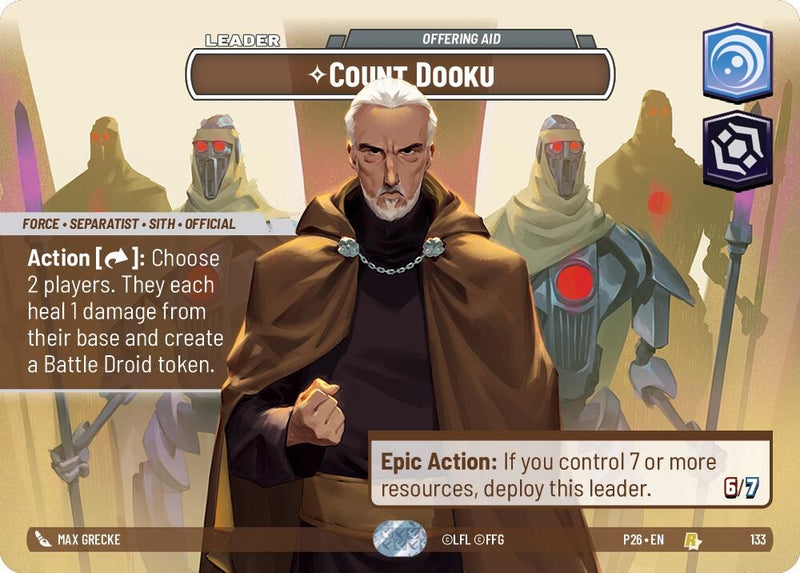Image for Count Dooku - Offering Aid (133) [Galactic Championship 2026] - Star Wars: Unlimited