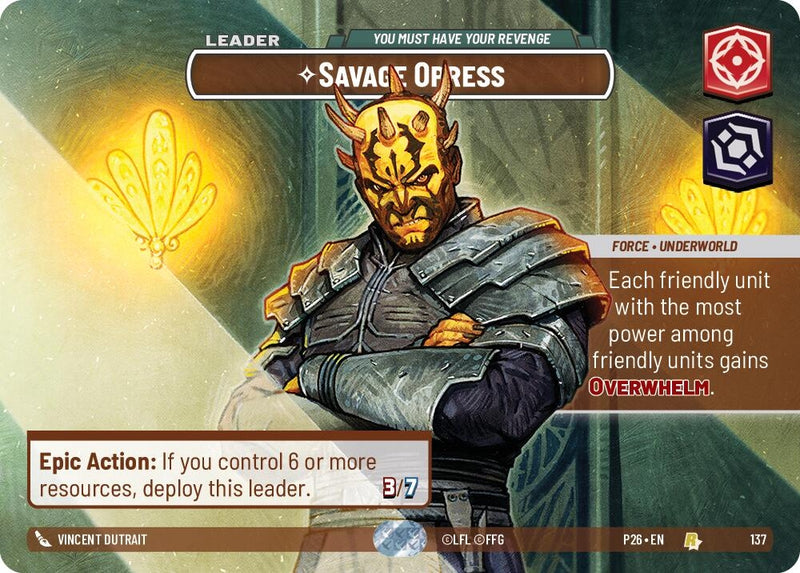 Image for Savage Opress - You Must Have Your Revenge (Prize Wall) (137) [Galactic Championship 2026] - Star Wars: Unlimited