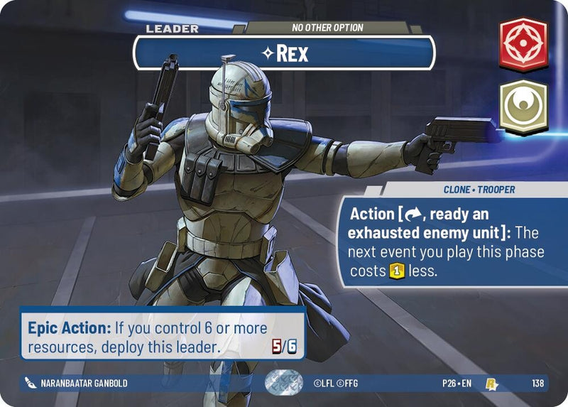 Image for Rex - No Other Option (Prize Wall) (138) [Galactic Championship 2026] - Star Wars: Unlimited