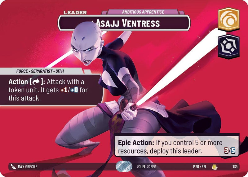 Image for Asajj Ventress - Ambitious Apprentice (Prize Wall) (139) [Galactic Championship 2026] - Star Wars: Unlimited