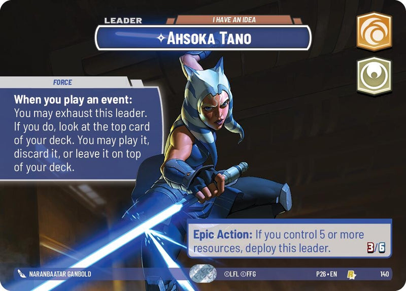 Image for Ahsoka Tano - I Have an Idea (Prize Wall) (140) [Galactic Championship 2026] - Star Wars: Unlimited