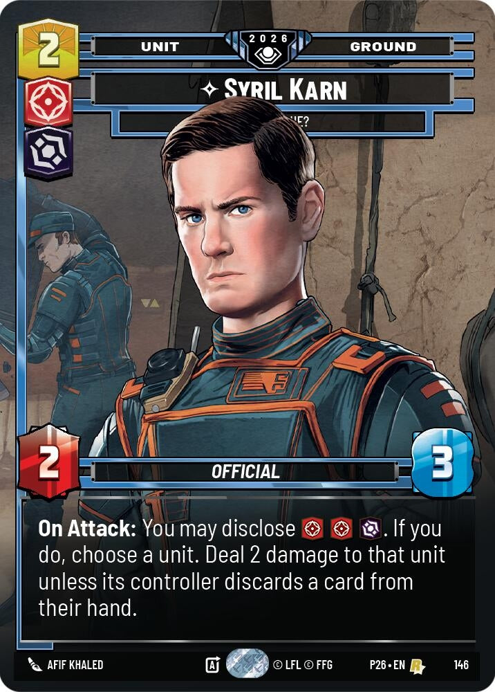 Image for Syril Karn - Where Is He? (Prize Wall) (146) [Galactic Championship 2026] - Star Wars: Unlimited