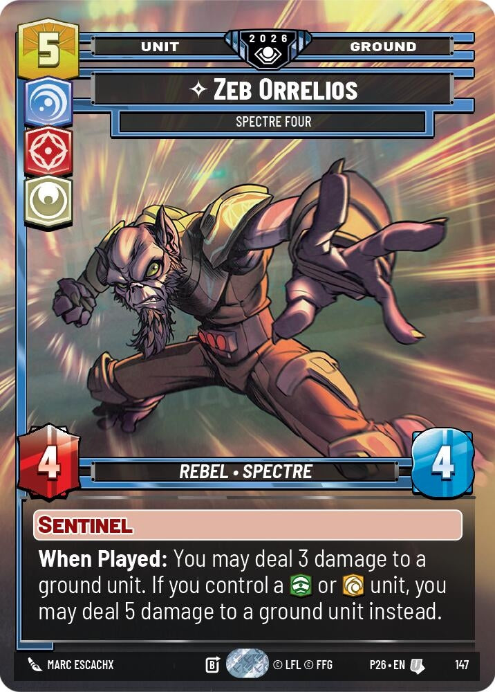 Image for Zeb Orellios - Spectre Four (Prize Wall) (147) [Galactic Championship 2026] - Star Wars: Unlimited